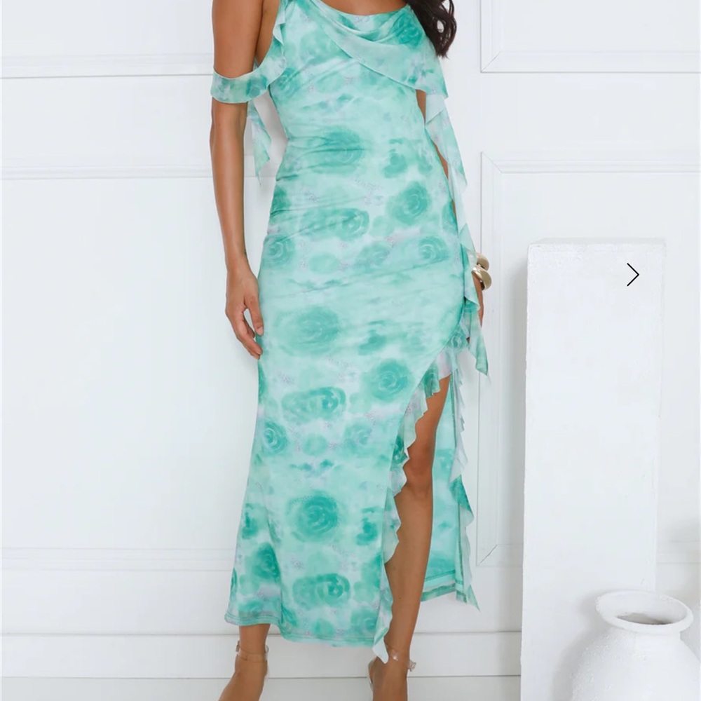 BRAND NEW Hello Molly Mint Asymmetrical Floral Dress